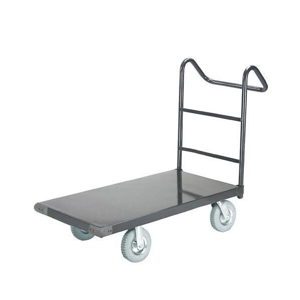 Global Industrial Platform Truck w/Steel Deck, 8 Pneumatic Casters with Ergo Handle, 48 x 24, 1200 Lb. Capacity 952112PE - main